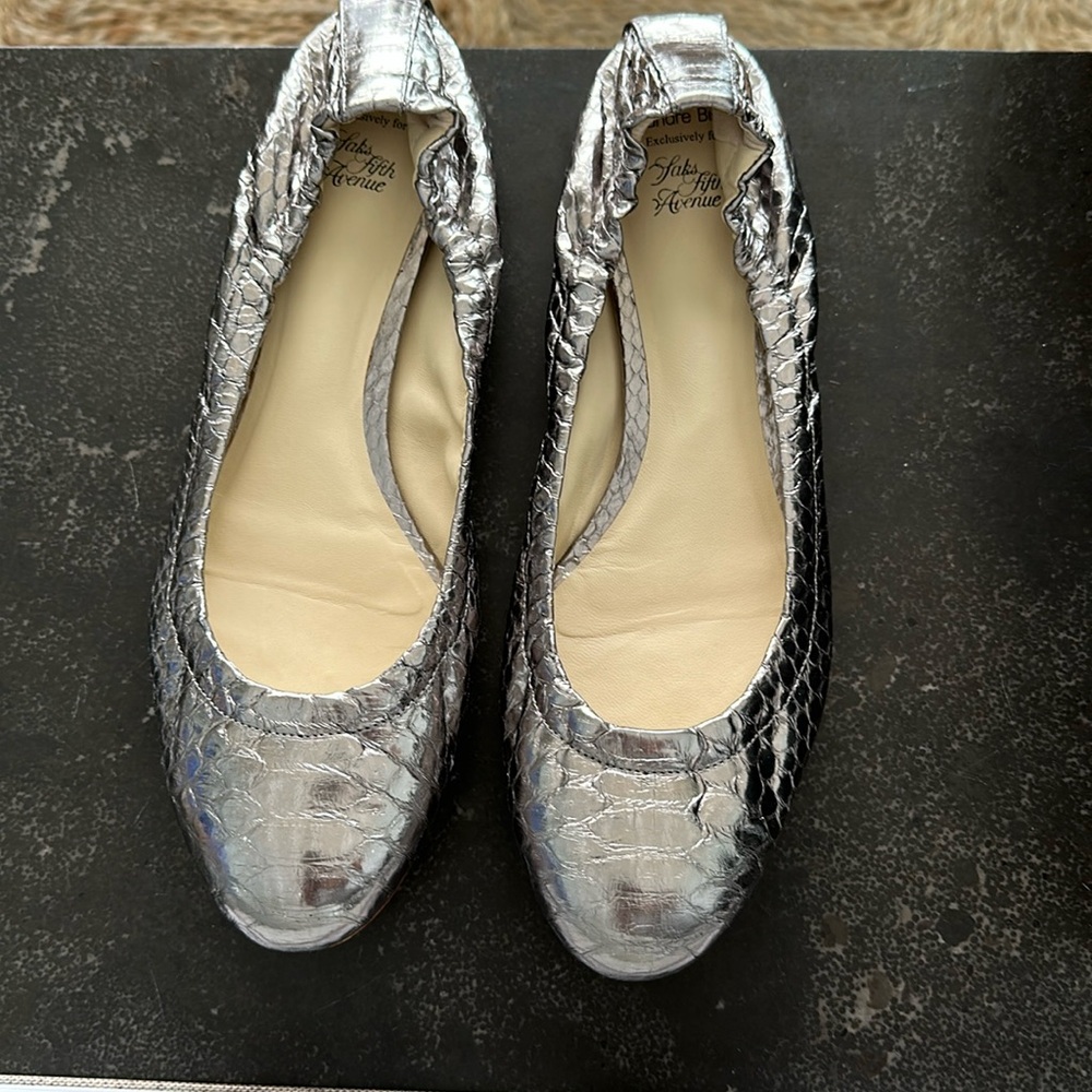 Alexandre Birman flat ballerina 8 1/2 pewter